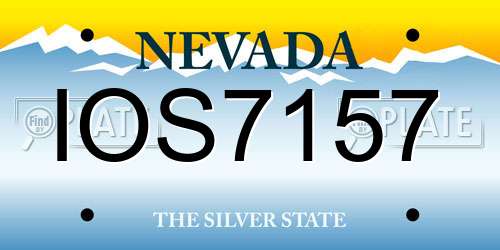 IOS7157 Nevada License Plate