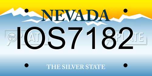 IOS7182 Nevada License Plate