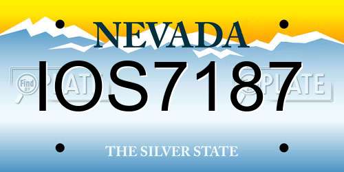 IOS7187 Nevada License Plate