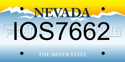IOS7662 Nevada License Plate