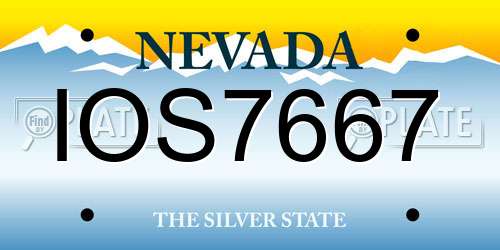 IOS7667 Nevada License Plate