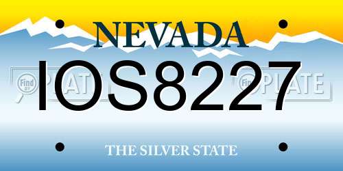 IOS8227 Nevada License Plate