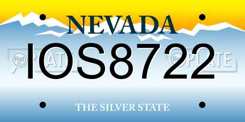 IOS8722 Nevada License Plate
