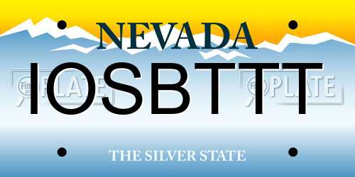 IOSBTTT Nevada License Plate