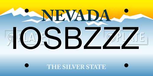 IOSBZZZ Nevada License Plate