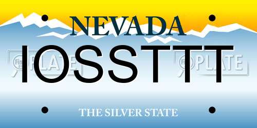 IOSSTTT Nevada License Plate