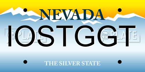 IOSTGGT Nevada License Plate