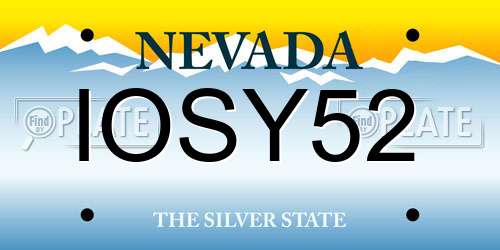 IOSY52 Nevada License Plate
