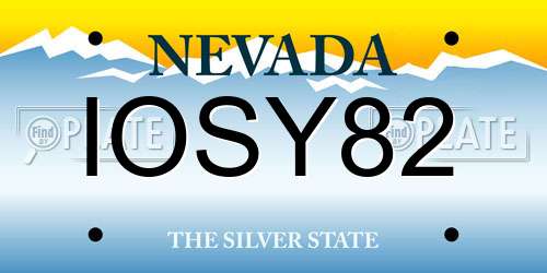 IOSY82 Nevada License Plate