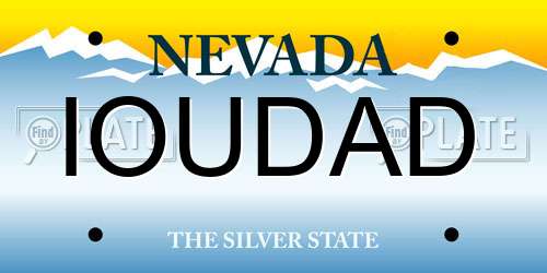 IOUDAD Nevada License Plate