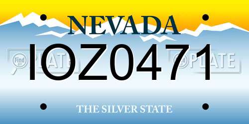 IOZ0471 Nevada License Plate
