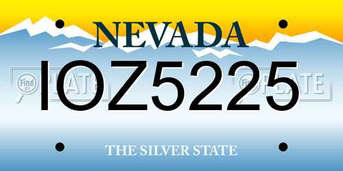 IOZ5225 Nevada License Plate