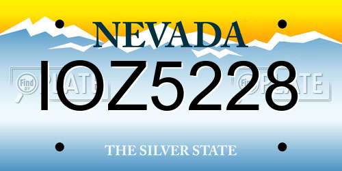 IOZ5228 Nevada License Plate