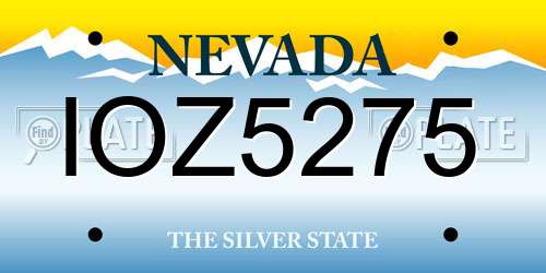 IOZ5275 Nevada License Plate