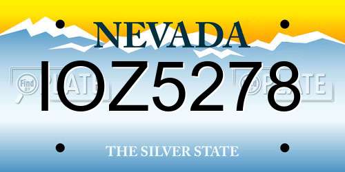 IOZ5278 Nevada License Plate