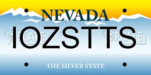 IOZSTTS Nevada License Plate