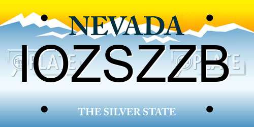 IOZSZZB Nevada License Plate