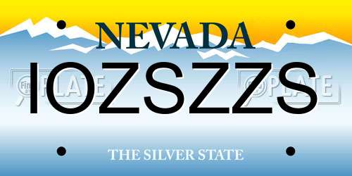 IOZSZZS Nevada License Plate