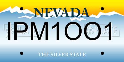 IPM1OO1 Nevada License Plate
