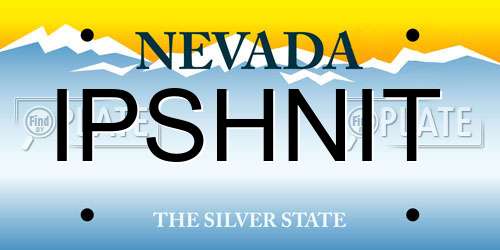 IPSHNIT Nevada License Plate