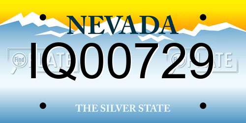 IQ00729 Nevada License Plate