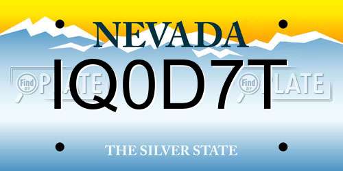 IQ0D7T Nevada License Plate
