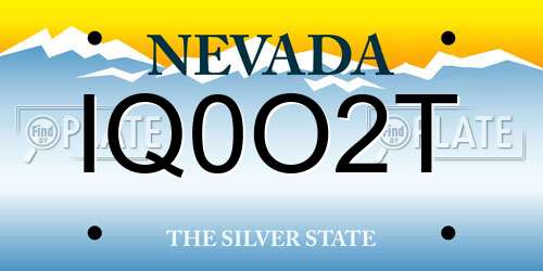 IQ0O2T Nevada License Plate