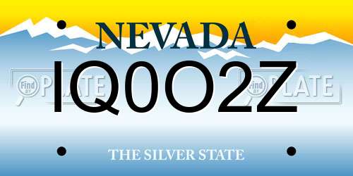 IQ0O2Z Nevada License Plate