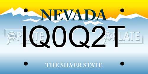 IQ0Q2T Nevada License Plate