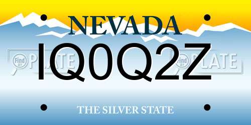 IQ0Q2Z Nevada License Plate