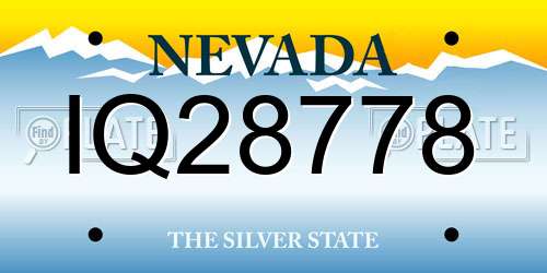 IQ28778 Nevada License Plate