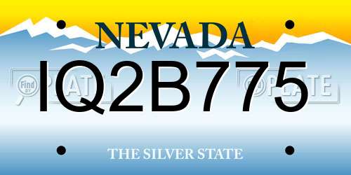 IQ2B775 Nevada License Plate