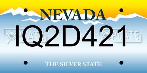 IQ2D421 Nevada License Plate