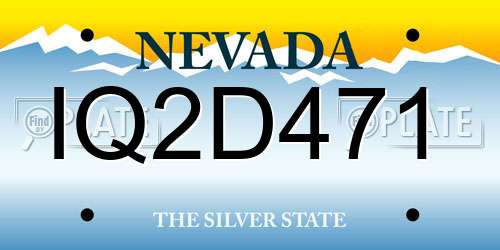 IQ2D471 Nevada License Plate