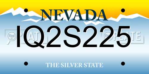 IQ2S225 Nevada License Plate