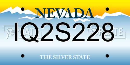 IQ2S228 Nevada License Plate