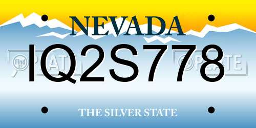 IQ2S778 Nevada License Plate