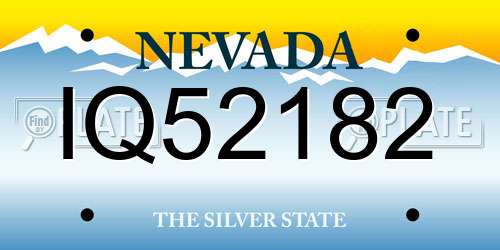 IQ52182 Nevada License Plate