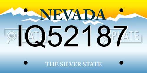 IQ52187 Nevada License Plate