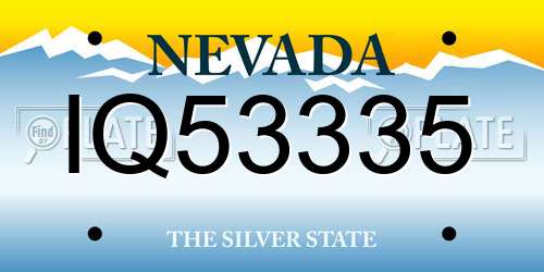 IQ53335 Nevada License Plate