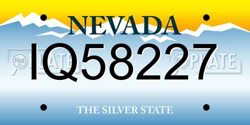 IQ58227 Nevada License Plate