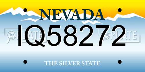 IQ58272 Nevada License Plate