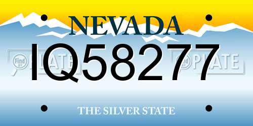 IQ58277 Nevada License Plate