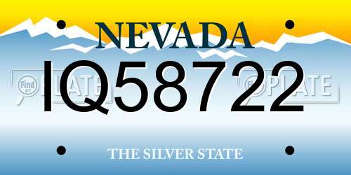 IQ58722 Nevada License Plate