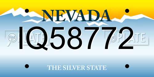 IQ58772 Nevada License Plate