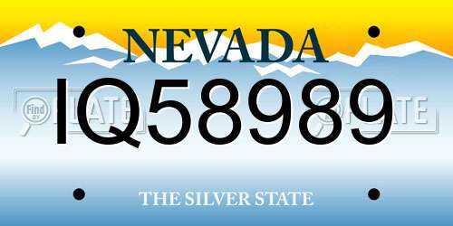 IQ58989 Nevada License Plate