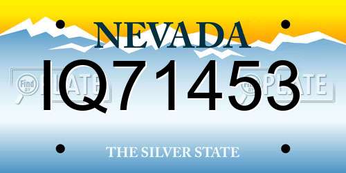 IQ71453 Nevada License Plate