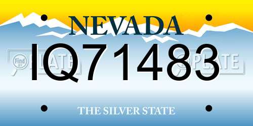 IQ71483 Nevada License Plate