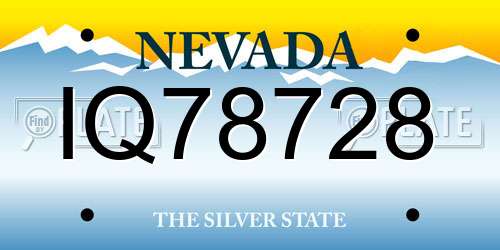IQ78728 Nevada License Plate