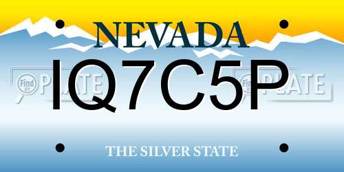 IQ7C5P Nevada License Plate